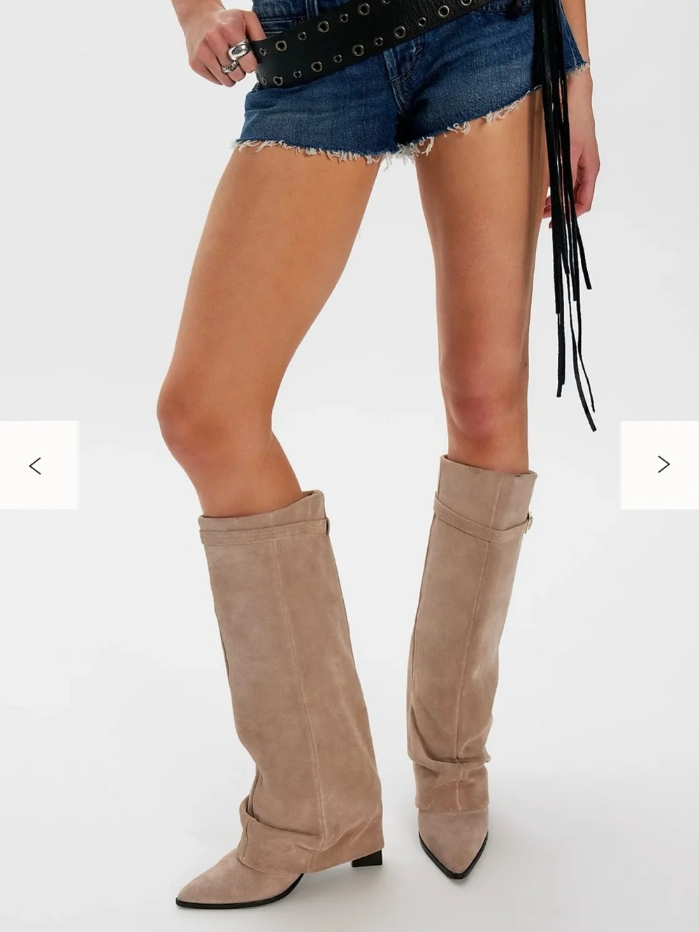 NWT Free People Felicity Foldover Boot in Dust Bunny Sz 9.5